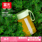富光玻璃杯高硼硅玻璃水杯子女生便携牛奶咖啡刻度高颜值茶杯330ml