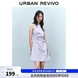 UR2025春季新款女摩登气质褶皱收腰显瘦无袖连衣裙UYY750030
