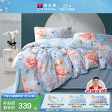 富安娜床上四件套纯棉100%全棉床单被套印花套件 双人加大床品1.8米床