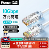泛达 泛达超六类细网线CAT6A类跳线家用电脑宽带POE监控万兆高速成品线 圣洁白 0.2米