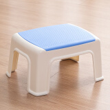好尔凳子家用板登客厅卧室换鞋凳防滑塑料凳子脚踏矮凳小号蓝色 1个装