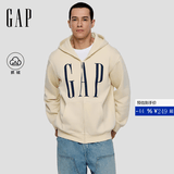 GAP男女装春款logo印花抓绒宽松运动连帽衫卫衣786920 米色 2XL (185/104A)亚洲尺码【偏大,建议拍小一码】