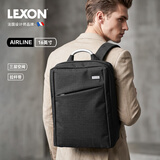 乐上（LEXON）商务电脑包15.6/16英寸通勤双肩包防泼水书包笔记本双层背包男黑