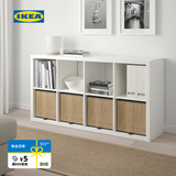 宜家（IKEA）GNABBAS格纳巴斯篮自然海草篮筐收纳箱手工编织收纳筐 黑色