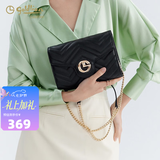 金利来女包单肩包休闲时尚通勤小方包链条斜挎包七夕情人节礼物 黑色