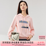 尚都比拉慵懒风宽松显瘦连帽卫衣女春秋季星空字母刺绣印花时尚宽松上衣