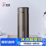 希诺保温杯男304不锈钢水杯大容量车载过滤茶杯子XN-7601灰色 420mL