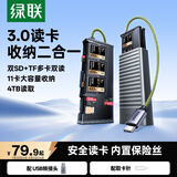 绿联Type-c读卡器USB高速SD*2/TF多合一闪传卡盒  适用单反相机电脑手机读取内存卡多功能收纳