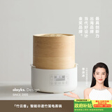 olayks立时 竹木蒸笼蒸锅 竹笼电蒸锅 多功能早餐机家用 速热包子不滴水可定时预约保温升级款 2层