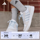 adidas ENTRAP美式校园风运动鞋少年感复古篮球风板鞋阿迪达斯 白色/矾土棕/浅蓝   37