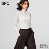 优衣库HEATTECH EXTRA WARM混纺高领T恤/长袖女装9%羊绒478954 478954/30浅米色 M