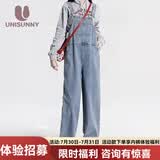 孕尚孕妇裤子春夏季外穿牛仔背带裤宽松直筒裤小个子孕妇装大码休闲裤 浅蓝 L【建议110～130斤】