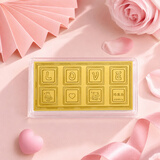 蒂蔻（Tico）生日礼物送女友老婆足金999.9金片love巧克力金钞黄金礼品
