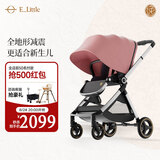 elittle逸乐途婴儿车0-3岁用折叠可坐可躺减震高景观遛娃神器EMU欧版全篷落英绯