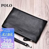 POLO手包男士头层牛皮手拿包男钱包现金信封包零钱包生日礼物送男友