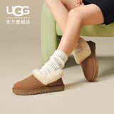 UGG秋季女士时尚舒适茸茸毛圈口平底休闲乐福鞋懒人毛毛鞋1119002 CHE | 栗色 39