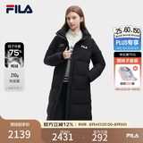 斐乐 斐护科技|斐乐女装长款羽绒服冬季休闲简约连帽保暖羽绒外套 正黑色-BK M
