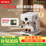 柏翠(petrus) 咖啡机意式浓缩家用小型半自动蒸汽打奶泡PE3833海盐小方
