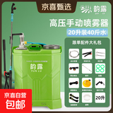 农用背负式手动喷雾器手压式高压打药机手摇小型喷雾机消毒 装40斤水【双管气桶】绿色/蓝色