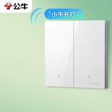 公牛（BULL）智能开关 语音/手动控制 无需联网 二位遥控开关 白色GTQ212
