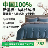 巢歌A类亲肤100%新疆长绒棉四件套纯棉大红婚庆马年套件四季通用酒店民宿床上用品双人被套