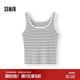 森马（Semir）背心女夏短款U领凉感紧身无袖撞色内搭气质叠穿上衣101325102001
