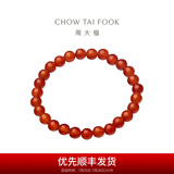 周大福中国风 优雅大方 红玉髓弹力绳手链手串送礼 EOV1 17.50cm
