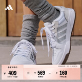 adidas ENTRAP美式校园风运动鞋少年感复古篮球风板鞋阿迪达斯 白色/暗银金属/树脂黄   42