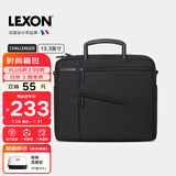 乐上（LEXON）商务单肩包男13.3英寸苹果笔记本电脑包斜挎包时尚公文包黑色
