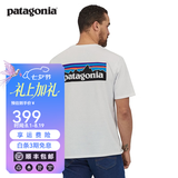 巴塔哥尼亚（Patagonia）男女情侣款通勤P-6 Logo混纺棉休闲潮流户外透气短袖T恤 38504 WHI（实物白里透蓝） XL 182/190(CM)  91/101(KG)