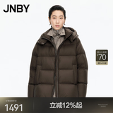 江南布衣（JNBY）【白月光】秋冬羽绒服女连帽宽松A字版型可脱卸帽领5X0C10110 201/暗咖 S