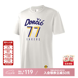 NBA官方26新款布伦森马刺文班亚马库里詹姆斯杜兰特短袖速干休闲t恤 湖人-东契奇运动休闲T恤(白色) XL