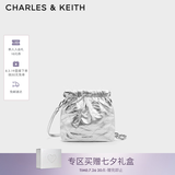 CHARLES&KEITH迷你菱格流浪包单肩斜挎双肩包包女包七夕礼物送女友CK2-60782390 【S号】Silver银色 S