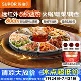 苏泊尔（SUPOR）多功能暖菜板 火锅+饭菜保温板 圆形加热菜板  80CM可旋转餐桌转盘  BZ80RH851J