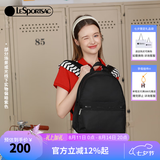LeSportsac乐播诗女款双肩背包休闲旅游外出书包轻便大容量背包七夕礼物 黑色【实物偏紫色】