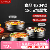 美厨（MAXCOOK）304不锈钢碗 大汤碗双层隔热 餐具面碗18CM MCWA613