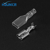 汇君 冷压端子2.8mm4.8mm6.3mm接线端子插簧插片护套公母对插头连接器 4.8母头+护套 500套