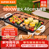 苏泊尔（SUPOR）电烤盘电烧烤炉 家用多功能锅 烤肉锅大容量1800W大功率猛火速烤 易清洁烤肉机GJ4025P801