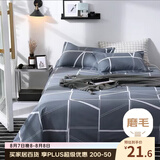 艾薇 A类水洗棉磨毛床单单件  双人家用被单床单 格调时代 230*250cm