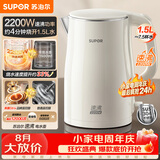 苏泊尔（SUPOR）电水壶烧水壶 食品级 2200W大功率 速沸热水壶 双层防烫 1.5L电热水壶 SW-15T80S