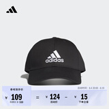 adidas经典舒适运动遮阳棒球帽子男女阿迪达斯官方 黑色/白   OSFM(男子)