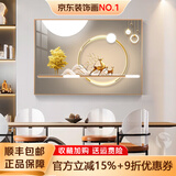 墨派餐厅装饰画现代简约饭厅横幅挂画轻奢饭厅背景墙厨房壁画免打孔 福禄圆满 60*40cm【晶瓷】