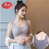 浪莎内衣女无钢圈文胸聚拢瑜伽运动睡眠文胸一片式无痕美背胸罩 R18179款【1件装】灰色 M码【建议100-120斤，75BC/80AB】