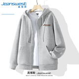 真维斯（Jeanswest）卫衣男款秋季320g重磅棉外套男士男生潮流字母拉链开衫上衣