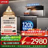 优盟（UM）集成灶一体式750mm小户型家用大吸力侧吸下排自清洁小尺寸抽油烟机燃气灶套装天然气JJZT-UJ257
