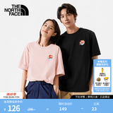北面（The North Face）短袖T恤男女同款运动舒适宽松休闲透气印花系列半袖 8CSY柔雾粉男款 2XL