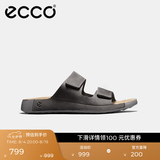 爱步（ECCO）拖鞋男 魔术贴勃肯鞋男士男鞋凉鞋外穿一字带拖鞋 科摩500904 铁灰色50090402013 41