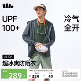 蕉下（beneunder）冰丝防晒衣服男外套防紫外线凉感透气户外钓鱼AL106深蓝灰3XL