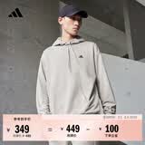 adidas休闲加厚毛圈连帽卫衣套头衫男女秋冬阿迪达斯官方轻运动   金属灰   M