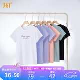 361°t恤衫女夏季新款潮流休闲宽松运动正肩上衣服短袖女装662629106-1
